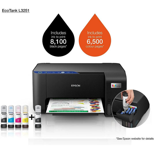 Epson EcoTank L3251 Ink Tank Printer UAE – 3-in-1 WiFi Printer with Ultra-Low-Cost Printing