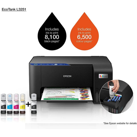 Epson EcoTank L3251 Ink Tank Printer UAE – 3-in-1 WiFi Printer with Ultra-Low-Cost Printing