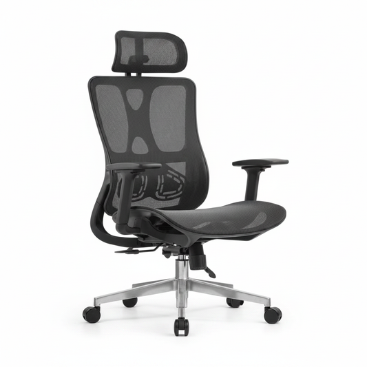 Ergonomic Mesh High Back Office Chair with Headrest | IH A-216 Black