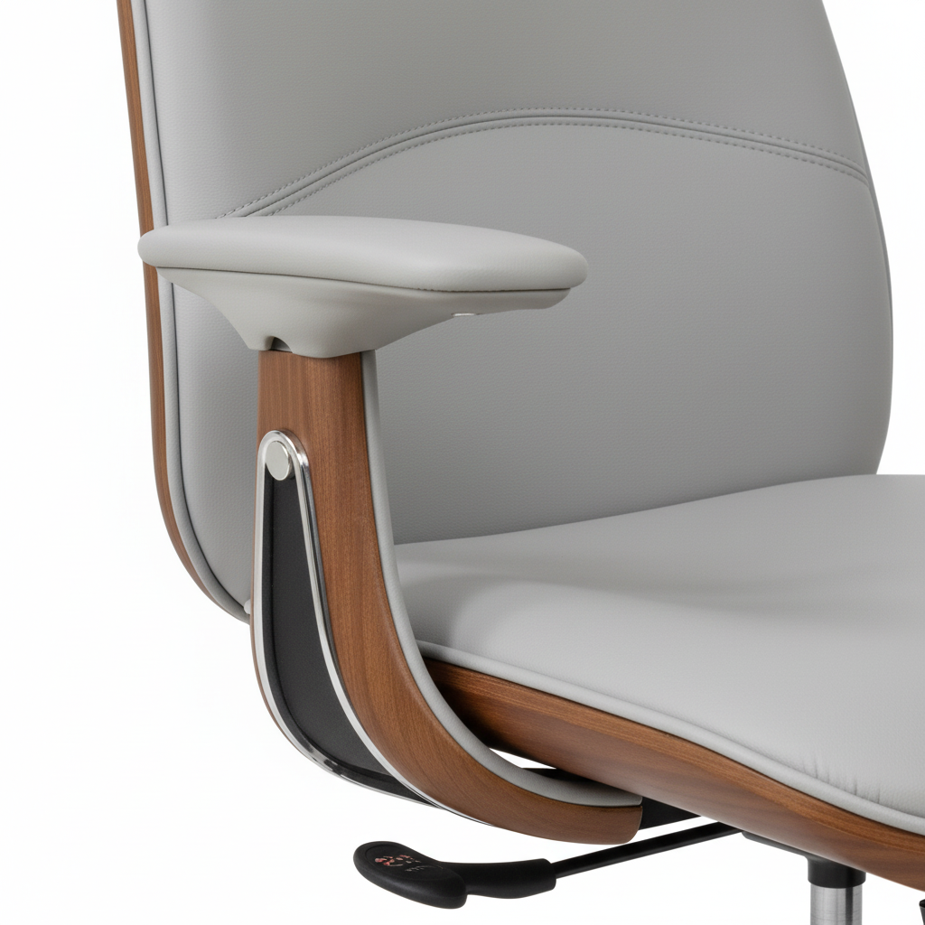 Premium High Back Office Chair Beige & Brown | Ergonomic PU Leather Executive Chair UAE