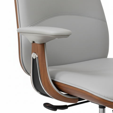 Premium High Back Office Chair Beige & Brown | Ergonomic PU Leather Executive Chair UAE