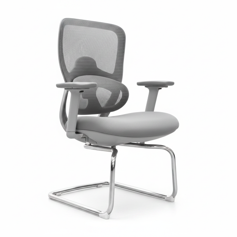 Vibe VCG Mesh Back Visitors Chair with chrome sled base and adjustable armrests – Office Chair UAE