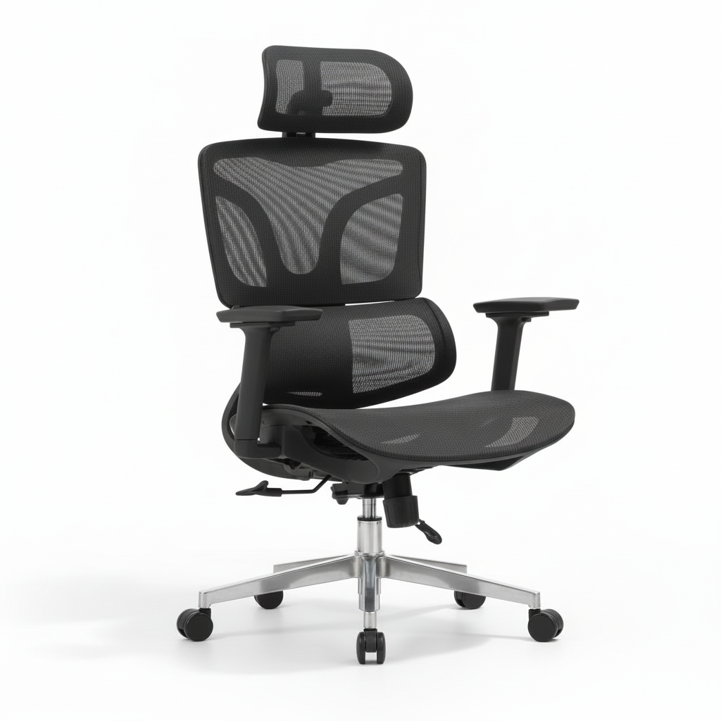 Ergonomic Mesh Office Chair with Lumbar Support & Headrest - High Back Executive Chair UAE | IH A-217