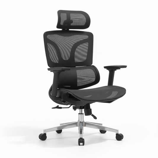 Ergonomic Mesh Office Chair with Lumbar Support & Headrest - High Back Executive Chair UAE | IH A-217