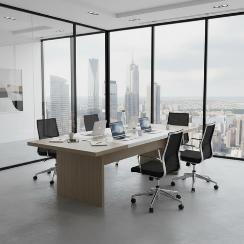 Meeting Table 120x240cm - Conference Room Table Dubai UAE | Oak White Finish