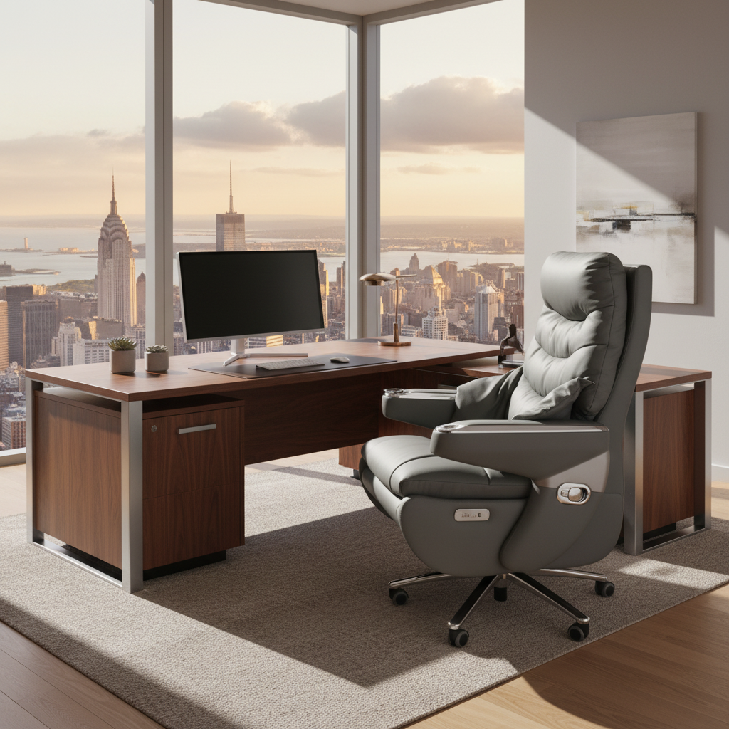 Electric Recliner Office Chair - PU Leather Ergonomic Chair UAE | IH 6076