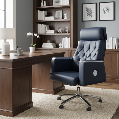 Executive Boss Chair UAE | High Back Recliner Office Chair with Chrome Base | IH A23