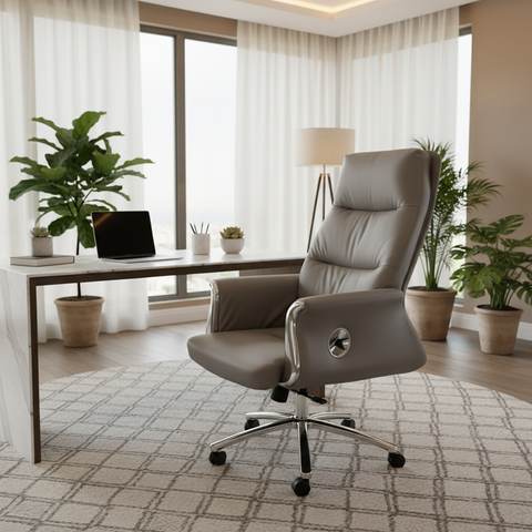Executive Boss Chair UAE | High Back Recliner Office Chair with Chrome Base | IH 168