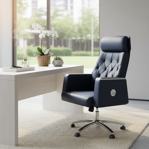 Executive Boss Chair UAE | High Back Recliner Office Chair with Chrome Base | IH A23