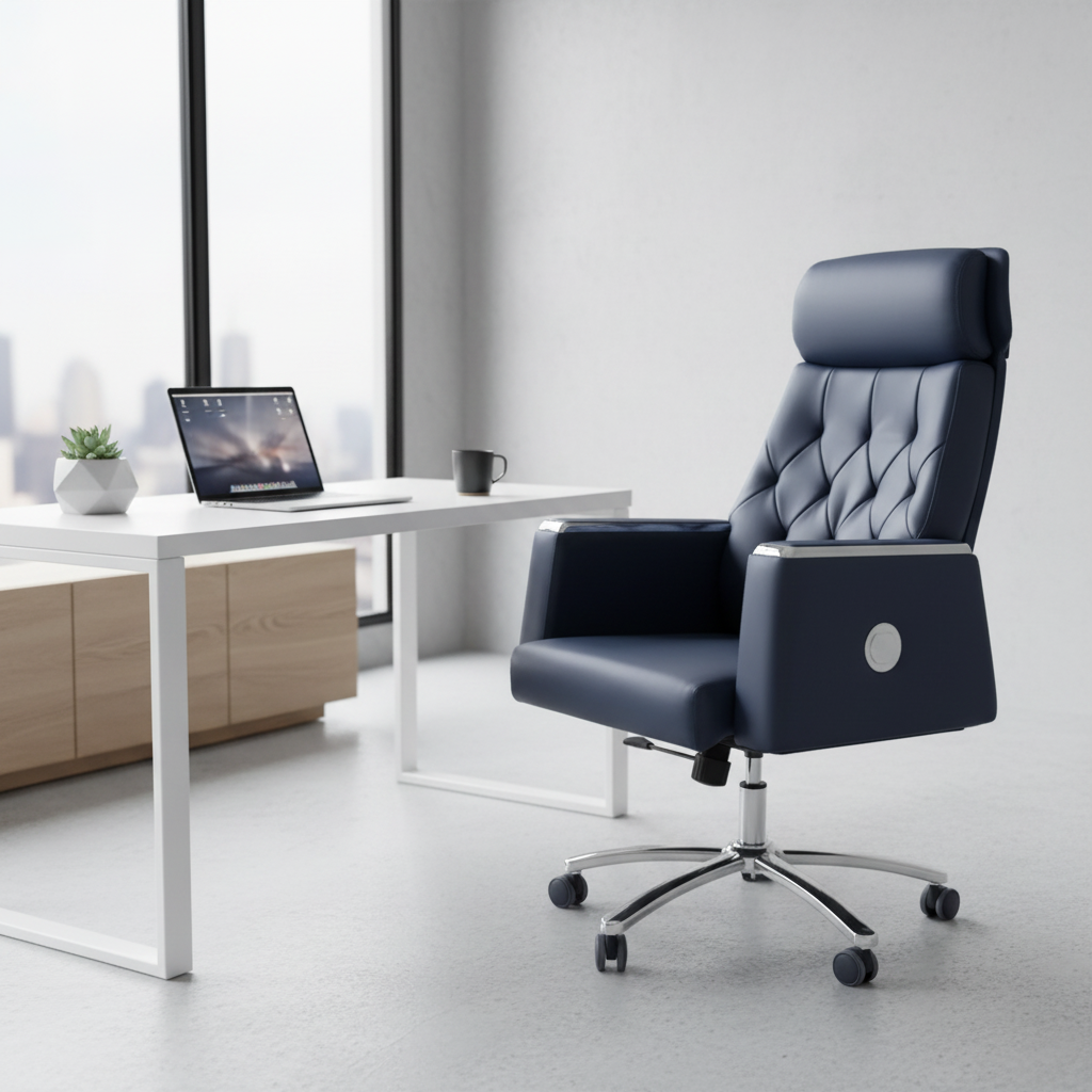 Executive Boss Chair UAE | High Back Recliner Office Chair with Chrome Base | IH A23