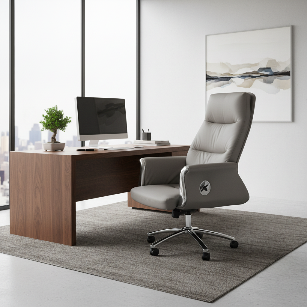 Executive Boss Chair UAE | High Back Recliner Office Chair with Chrome Base | IH 168
