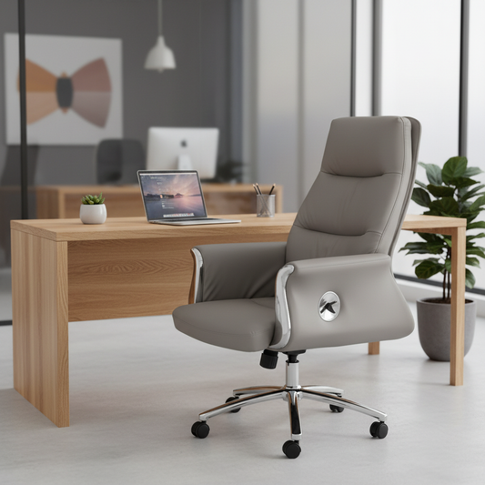 Executive Boss Chair UAE | High Back Recliner Office Chair with Chrome Base | IH 168