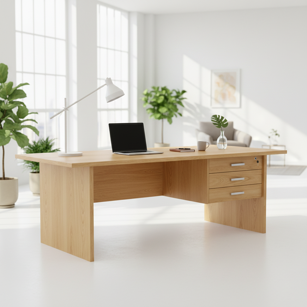 Office Desk Oak 120x60x75cm | Premium Workspace Furniture UAE