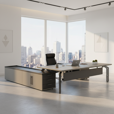 L-Shape Office Desk 1.6m Light Oak | Premium Executive Desk UAE