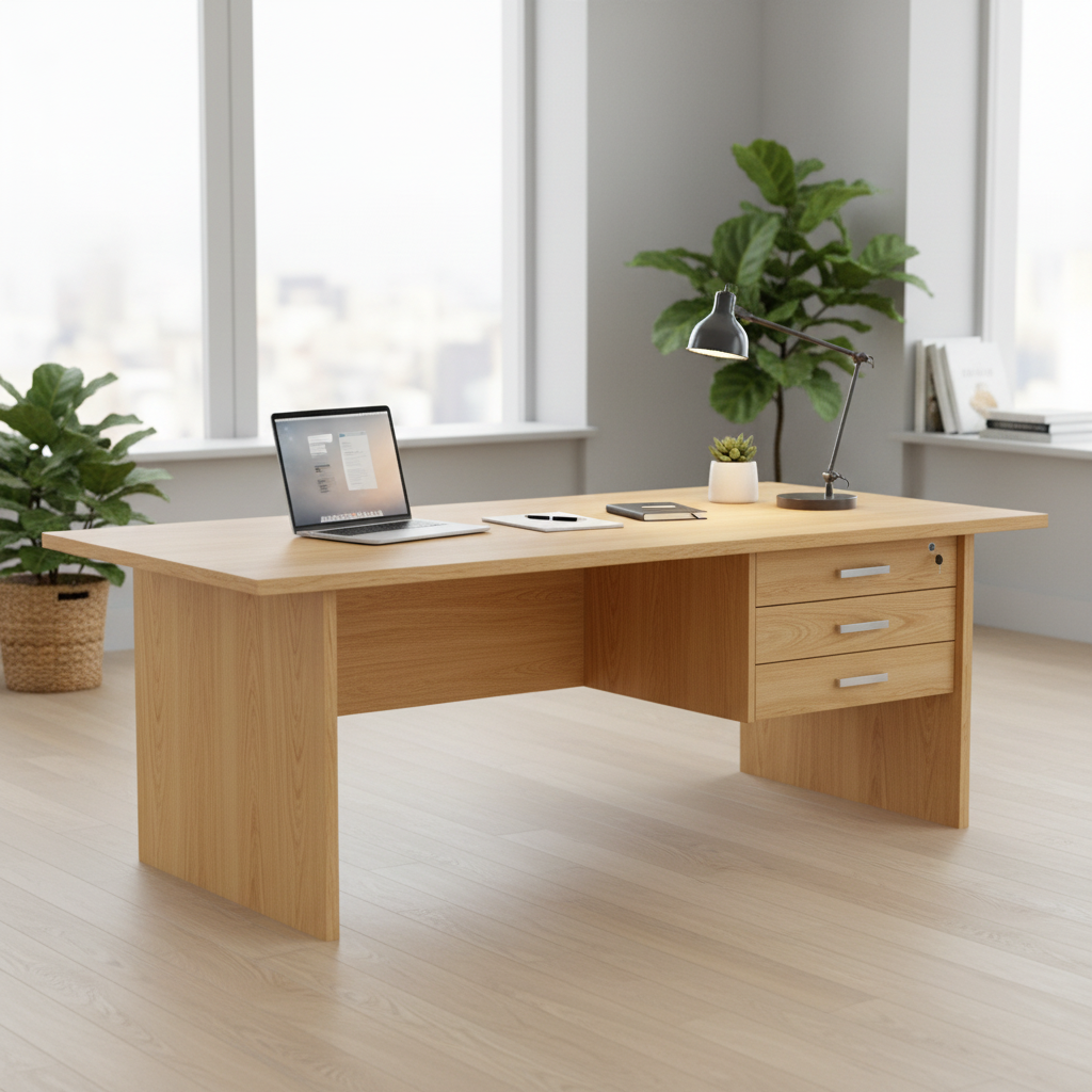 Office Desk Oak 120x60x75cm | Premium Workspace Furniture UAE