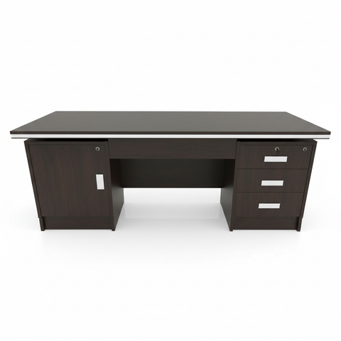 Office Desk 1.4m Coffee Brown (140x70x75cm) - Premium Workspace Furniture UAE