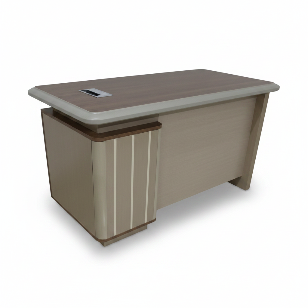 120x60cm Executive Office Desk Oak Finish White Background | Office Furniture Dubai Abu Dhabi