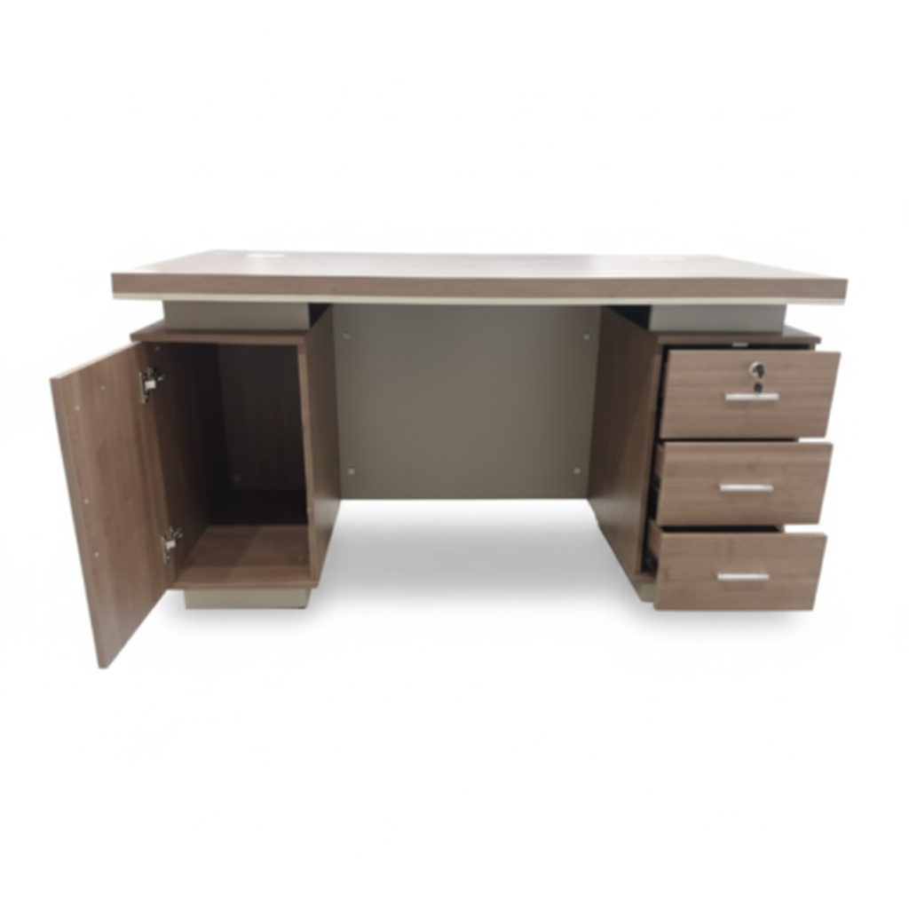 Office Desk 1.4m Oak+Kakie (140x70x75cm) | UAE-Wide Delivery
