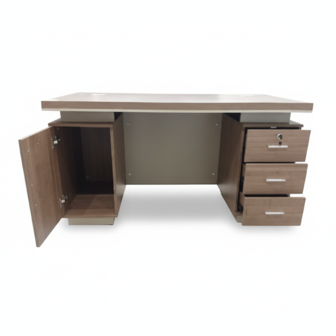 Office Desk 1.4m Oak+Kakie (140x70x75cm) | UAE-Wide Delivery