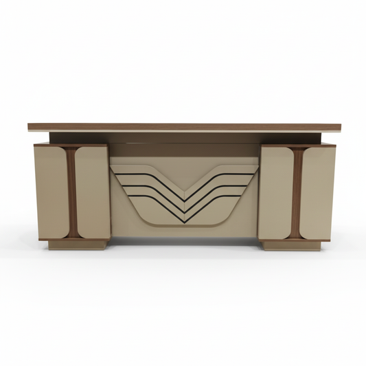 Office Desk 1.4m Oak+Kakie (140x70x75cm) | UAE-Wide Delivery