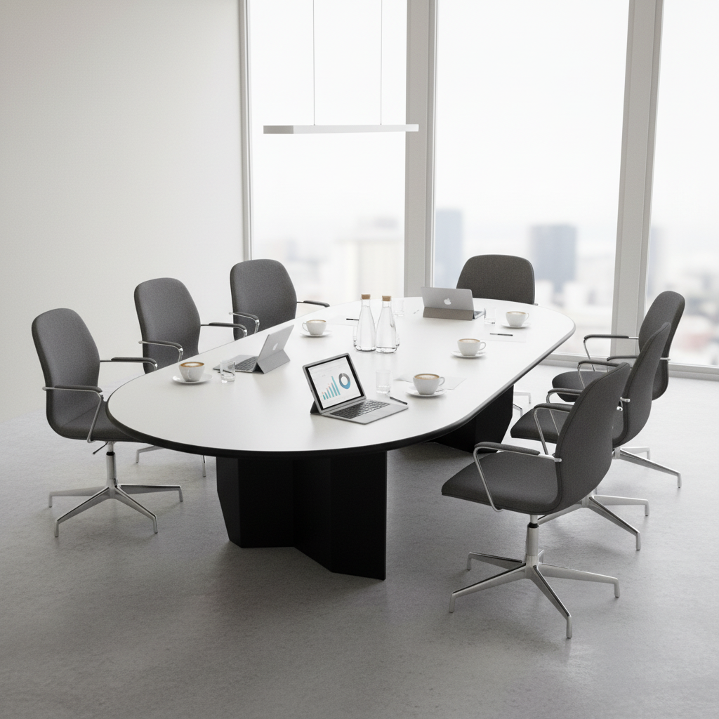 Meeting Table Grey 200x100cm | Premium Conference Table UAE