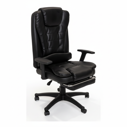 Executive Office Chair with Footrest UAE | Ergonomic PU Leather Recliner Black | IH 3600