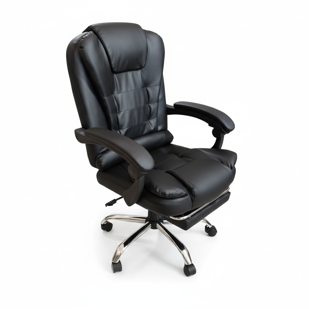 Executive Office Chair with Footrest UAE | Premium PU Leather Ergonomic Chair Dubai | IH 109PU BRN