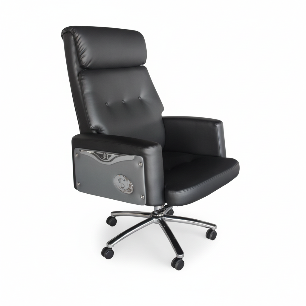 Executive Boss Chair Black - High Back Recliner Office Chair with Chrome Base UAE | IH 11