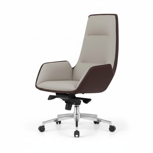 Executive Office Chair PU Leather High Back - Boss Chair Beige Coffee | UAE | IH 965