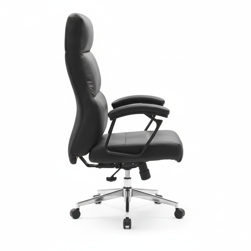 Executive Office Chair High Back Black Grey - Premium PU Leather Chair UAE Black