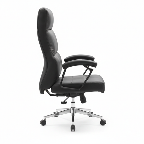 Executive Office Chair High Back Black Grey - Premium PU Leather Chair UAE Black