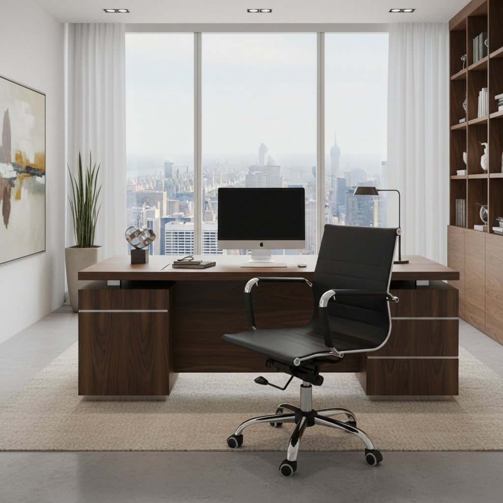 Low Back Office Chair Chrome Base - Ergonomic Desk Chair UAE | | IH 101L