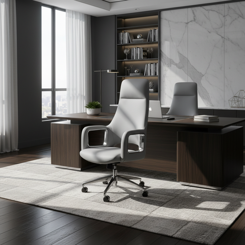 Executive Meeting Table Chairs UAE | Premium Office Seating (Light Grey)