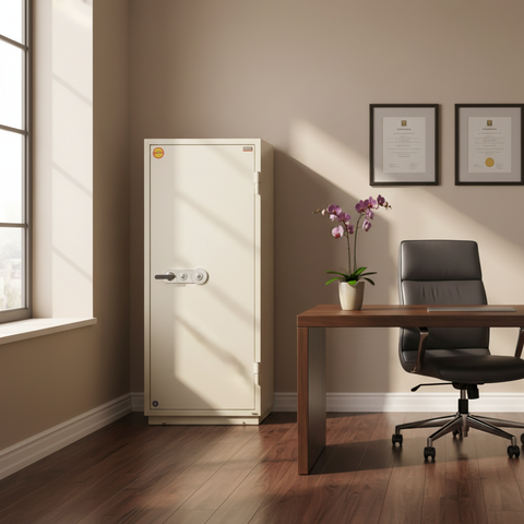 Valberg FRS-165 KL Fire-Resistant Safe – White, Dual Key Lock System