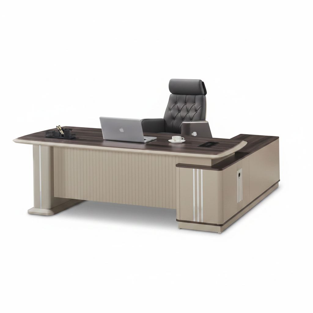 Executive Office Desk 1.6M Beech White Finish | Buy Office Furniture Dubai UAE | IH 3116