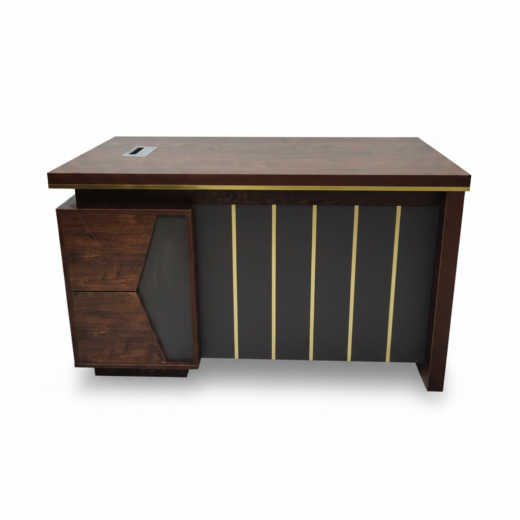 Office Desk 1.4m Golden Oak Grey 140x70x75cm - UAE Wide Delivery