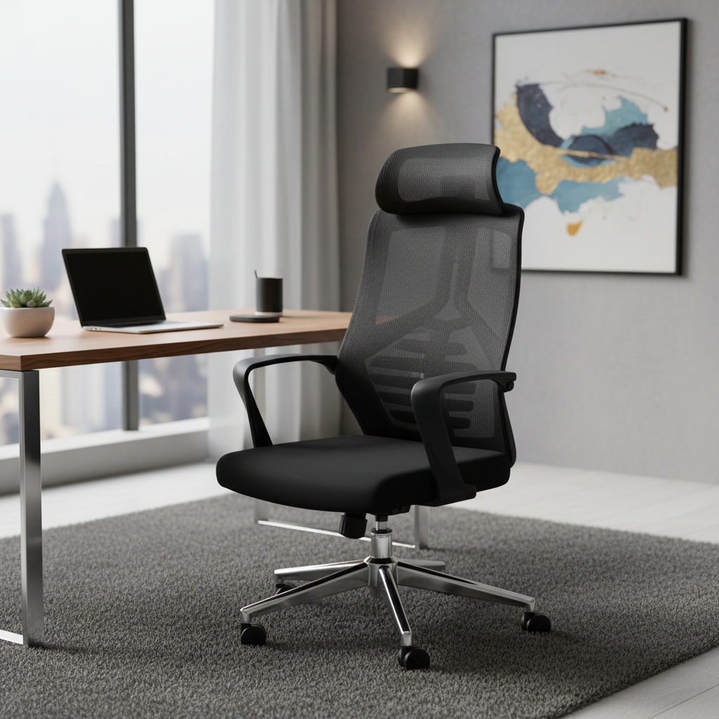 Ergonomic Mesh High Back Office Chair with Headrest - Dubai UAE | Premium Executive Chair | IH 2259-N