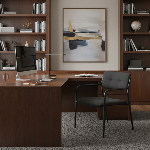 Visitor Chair Black IH 076 BLK | Premium Office Seating UAE