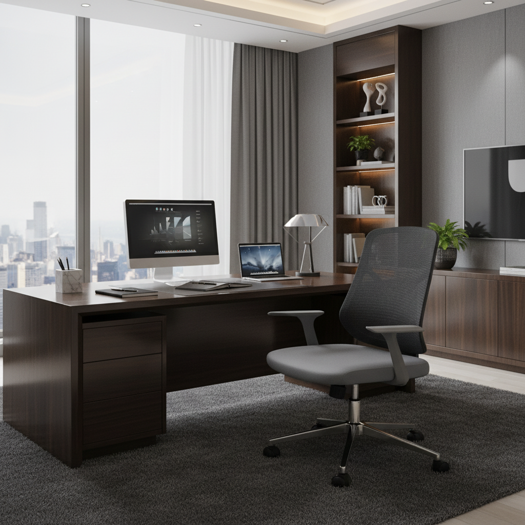 Medium Back Mesh Office Chair UAE | Ergonomic Chrome Base | Dubai Abu Dhabi