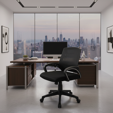 Low Back Office Chair with Nylon Base & Casters - Premium Ergonomic Desk Chair UAE | IH 514