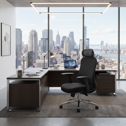 Ergonomic Mesh Office Chair with Headrest - High Back Executive Chair UAE | IH 688-A