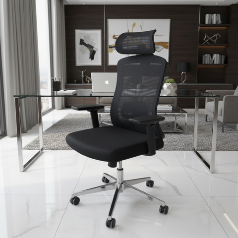 Ergonomic Mesh High Back Office Chair with Headrest UAE | Premium Executive Chair Dubai | IH 2558