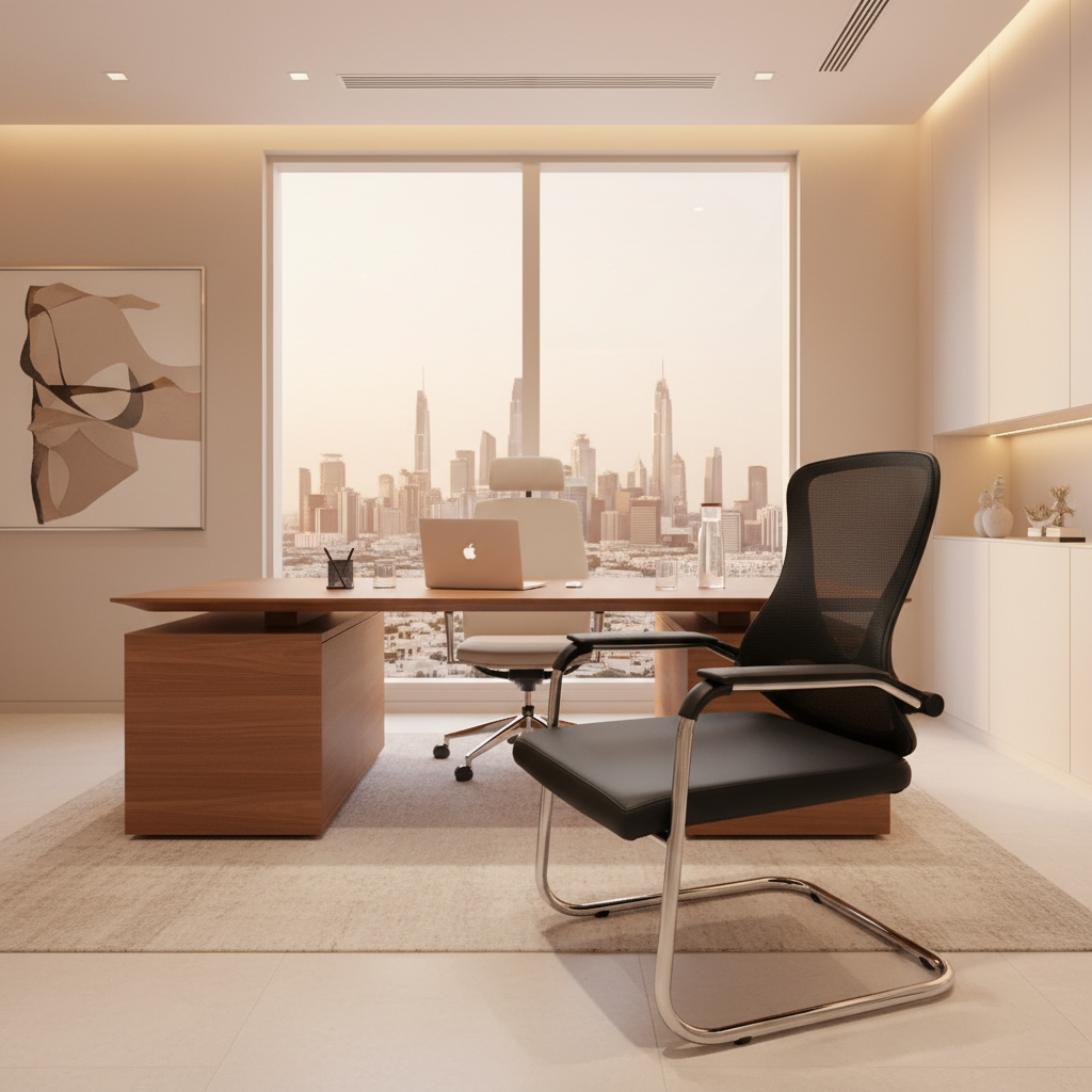 Visitor Chair Black IH 1040 BLK - Premium Office Seating UAE