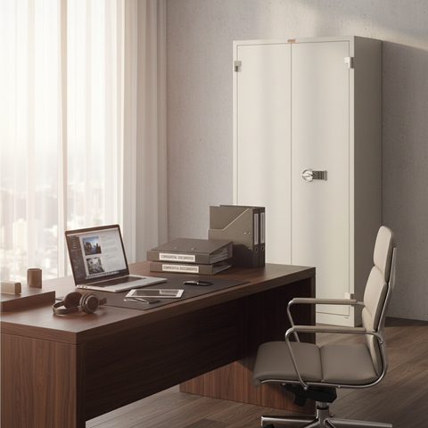 Valberg BM 1993 EL Fire-Resistant Cabinet Safe – Grey, Digital Lock System