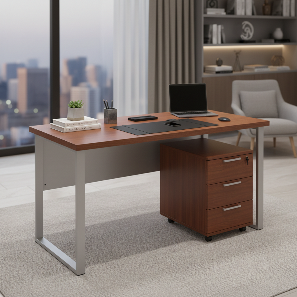 Office Desk 1.2m Cherry White | Premium Workstation UAE | INFINI HOMES