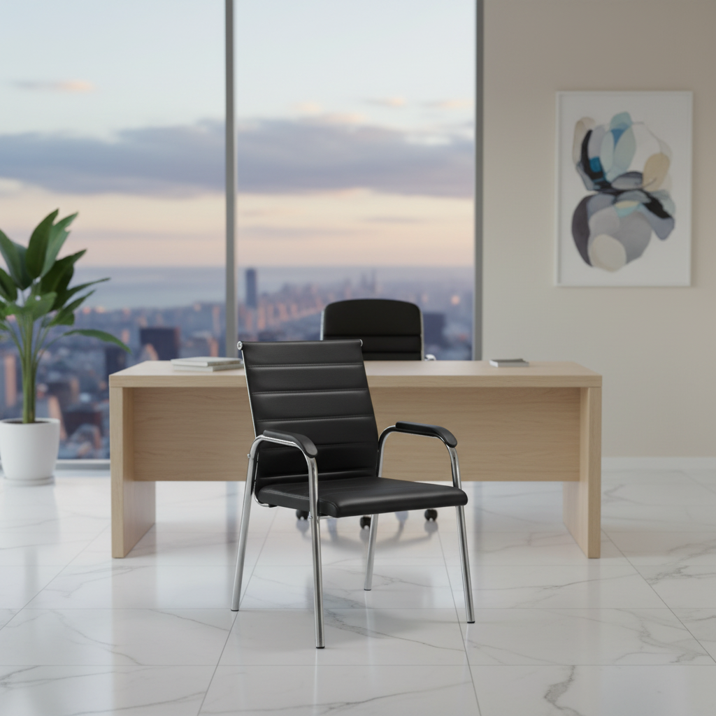 Premium PU Leather Visitor Chair UAE | Office Guest Seating Dubai | IH 3030