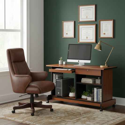 Wooden Computer Table IH 120D | 120x48x78 cm – INFINI HOMES