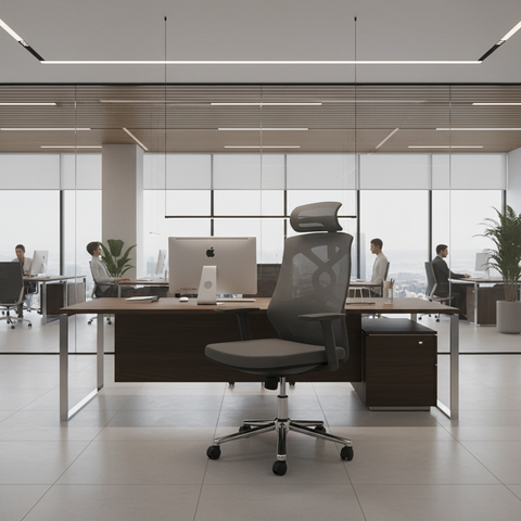 Ergonomic Mesh High Back Office Chair with Headrest - Premium Executive Chair UAE | IH 2259 GRY