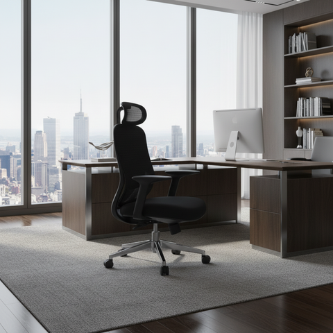 Ergonomic Mesh Office Chair with Headrest - High Back Executive Chair UAE | IH 688-A