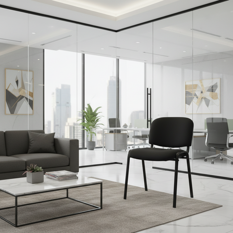 Visitor Chair Black IH 7699 BLK | Premium Office Seating UAE